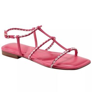 Marc Fisher Pink and White Strappy Sandals